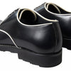 Dolce & Gabbana Black White Leather Formal Dress Shoes