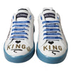 Dolce & Gabbana Blue White Printed Portofino Melt Sneakers