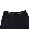 Dolce & Gabbana Black Modal Spandex Straight Logo Trouser Pants