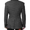 Dolce & Gabbana Black White Double Breasted Men Suit Blazer