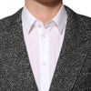 Dolce & Gabbana Black White Double Breasted Men Suit Blazer