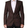 Dolce & Gabbana Black Brown Stripe Single Breasted Blazer