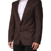 Dolce & Gabbana Black Brown Stripe Single Breasted Blazer