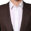Dolce & Gabbana Black Brown Stripe Single Breasted Blazer