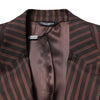 Dolce & Gabbana Black Brown Stripe Single Breasted Blazer