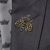 Dolce & Gabbana Dark Gray Bee Embroidery Wool Coat Blazer