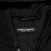 Dolce & Gabbana Black Sleeveless Hooded Logo Plaque Jacket