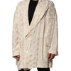 Dolce & Gabbana Beige Polyester Logo Monogram Coat Jacket