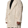 Dolce & Gabbana Beige Polyester Logo Monogram Coat Jacket