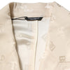Dolce & Gabbana Beige Polyester Logo Monogram Coat Jacket