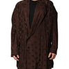 Dolce & Gabbana Brown Polyester Logo Monogram Coat Jacket