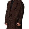 Dolce & Gabbana Brown Polyester Logo Monogram Coat Jacket