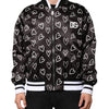 Dolce & Gabbana Black Polyester Heart Print Bomber Jacket