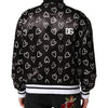 Dolce & Gabbana Black Polyester Heart Print Bomber Jacket