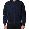 Dolce & Gabbana Blue Nylon DG Embroidery Men Bomber Jacket