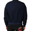 Dolce & Gabbana Blue Nylon DG Embroidery Men Bomber Jacket