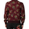 Dolce & Gabbana Maroon Peacock Feather Print Bomber Jacket