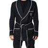 Dolce & Gabbana Dark Blue DG Embroidery Jacket Robe Blazer