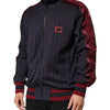 Dolce & Gabbana Blue Red Striped Logo Plaque Full Zip Jacket