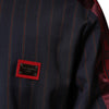 Dolce & Gabbana Blue Red Striped Logo Plaque Full Zip Jacket