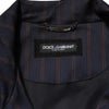 Dolce & Gabbana Blue Red Striped Logo Plaque Full Zip Jacket
