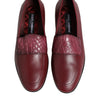 Dolce & Gabbana Burgundy Leather Formal Slip On Shoes