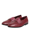 Dolce & Gabbana Burgundy Leather Formal Slip On Shoes