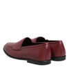 Dolce & Gabbana Burgundy Leather Formal Slip On Shoes