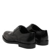 Dolce & Gabbana Black Leather Derby Wingtip Formal Shoes