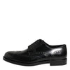 Dolce & Gabbana Black Leather Derby Wingtip Formal Shoes