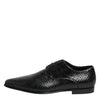 Dolce & Gabbana Black Exotic Leather Lace Up Derby Shoes