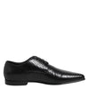 Dolce & Gabbana Black Exotic Leather Lace Up Derby Shoes