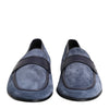 Dolce & Gabbana Blue Suede Leather Loafers Moccasin Shoes