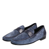 Dolce & Gabbana Blue Suede Leather Loafers Moccasin Shoes