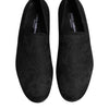 Dolce & Gabbana Black Floral Brocade Loafers Men Dress Shoes