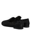 Dolce & Gabbana Black Floral Brocade Loafers Men Dress Shoes