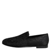 Dolce & Gabbana Black Floral Brocade Loafers Men Dress Shoes