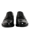 Dolce & Gabbana Black Leather Derby Wingtip Formal Shoes