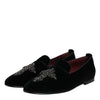 Dolce & Gabbana Black Suede Cross Slip On Loafers Dress Shoes