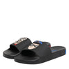 Dolce & Gabbana Black Leather Slides Flats Beachwear Shoes