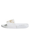 Dolce & Gabbana White Leather Slides Sandals Beachwear Shoes