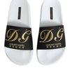 Dolce & Gabbana White Black Leather Sandals Beachwear Shoes