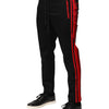 Dolce & Gabbana Red Stripe Cotton Logo Jogger Sweatpants Pants