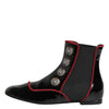 Dolce & Gabbana Black Jackie Buttoned Chelsea Boots Shoes