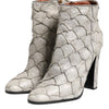 Dolce & Gabbana Off White Leather Heels Ankle Boots Shoes