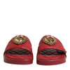 Dolce & Gabbana Red Devotion Matelassé Leather Slides Shoes