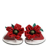 Dolce & Gabbana Red White KEIRA Flower Leather Sandals Shoes