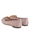Dolce & Gabbana Pink Taormina Lace Crystals Flats Shoes