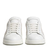 Dolce & Gabbana White Lace Leather Low Top Sneaker Shoes