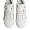 Dolce & Gabbana White Lace Leather Low Top Sneaker Shoes